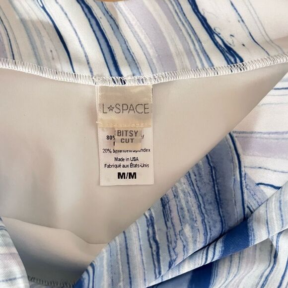 L Space Marbled Hi Waisted Bitsy Cut Bikini Bottoms - Picture 4 of 6